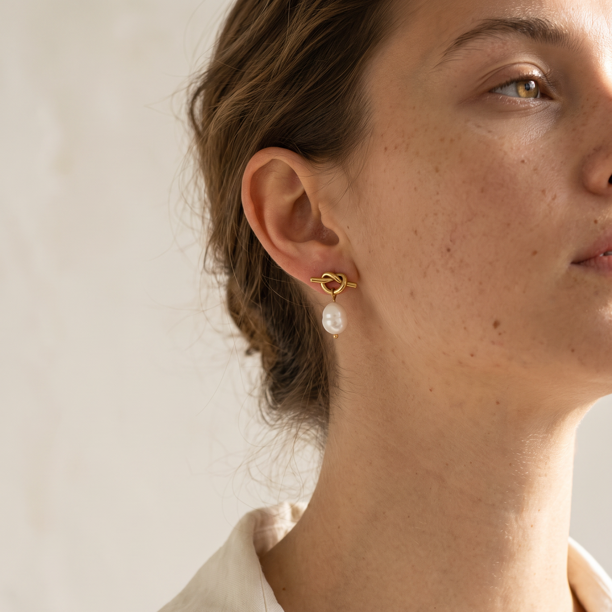 Ella Pearl Twist Knot Earrings