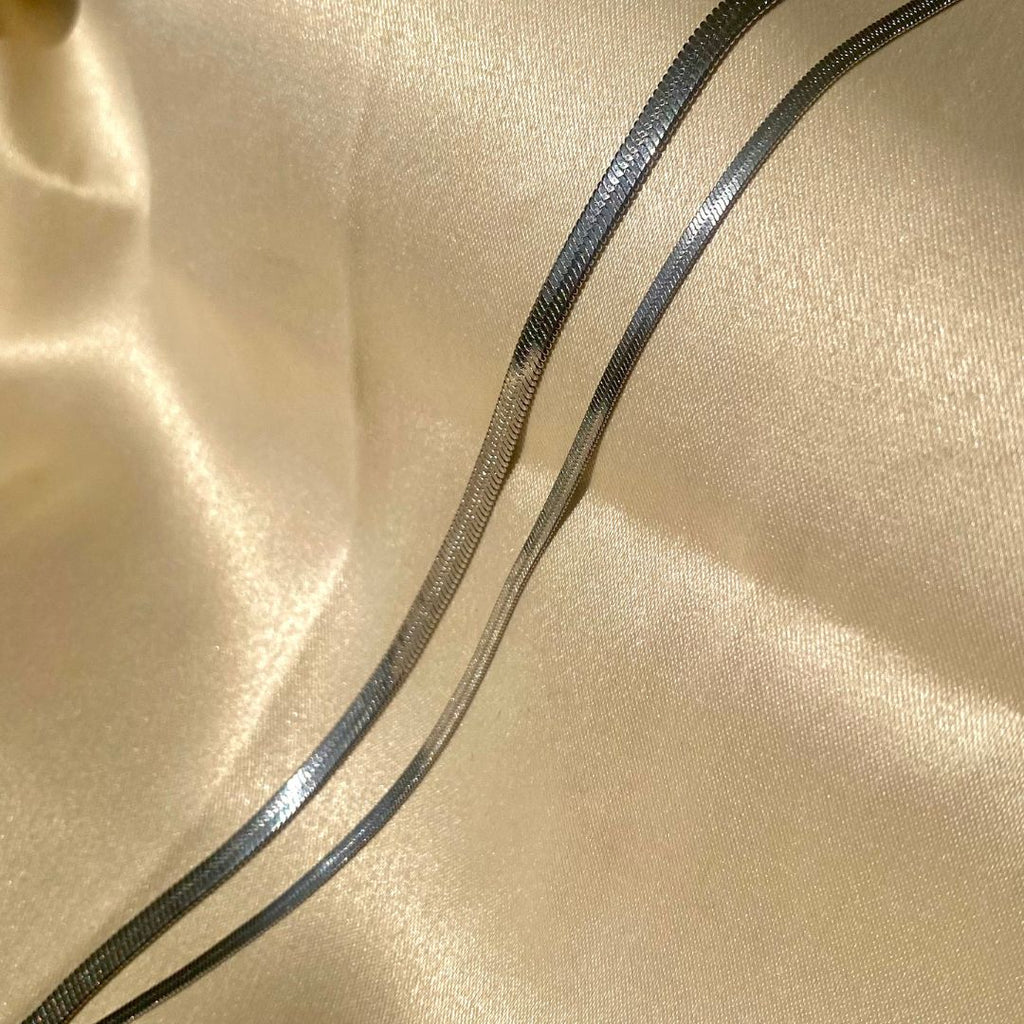 Snake Chain | Herringbone Necklace (Silver)
