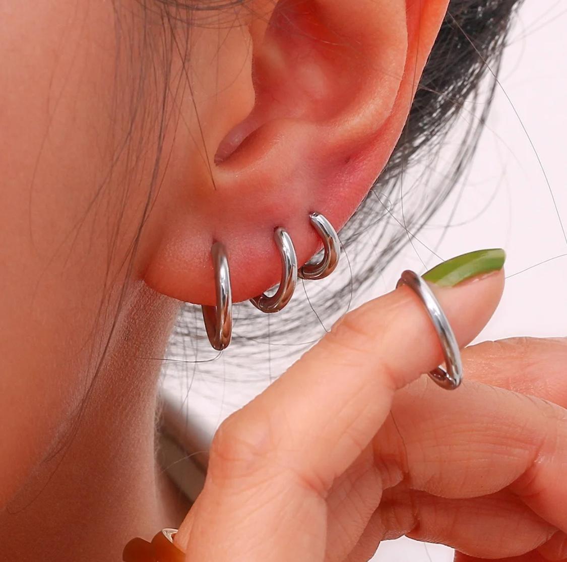 Huggie Earrings - Silver